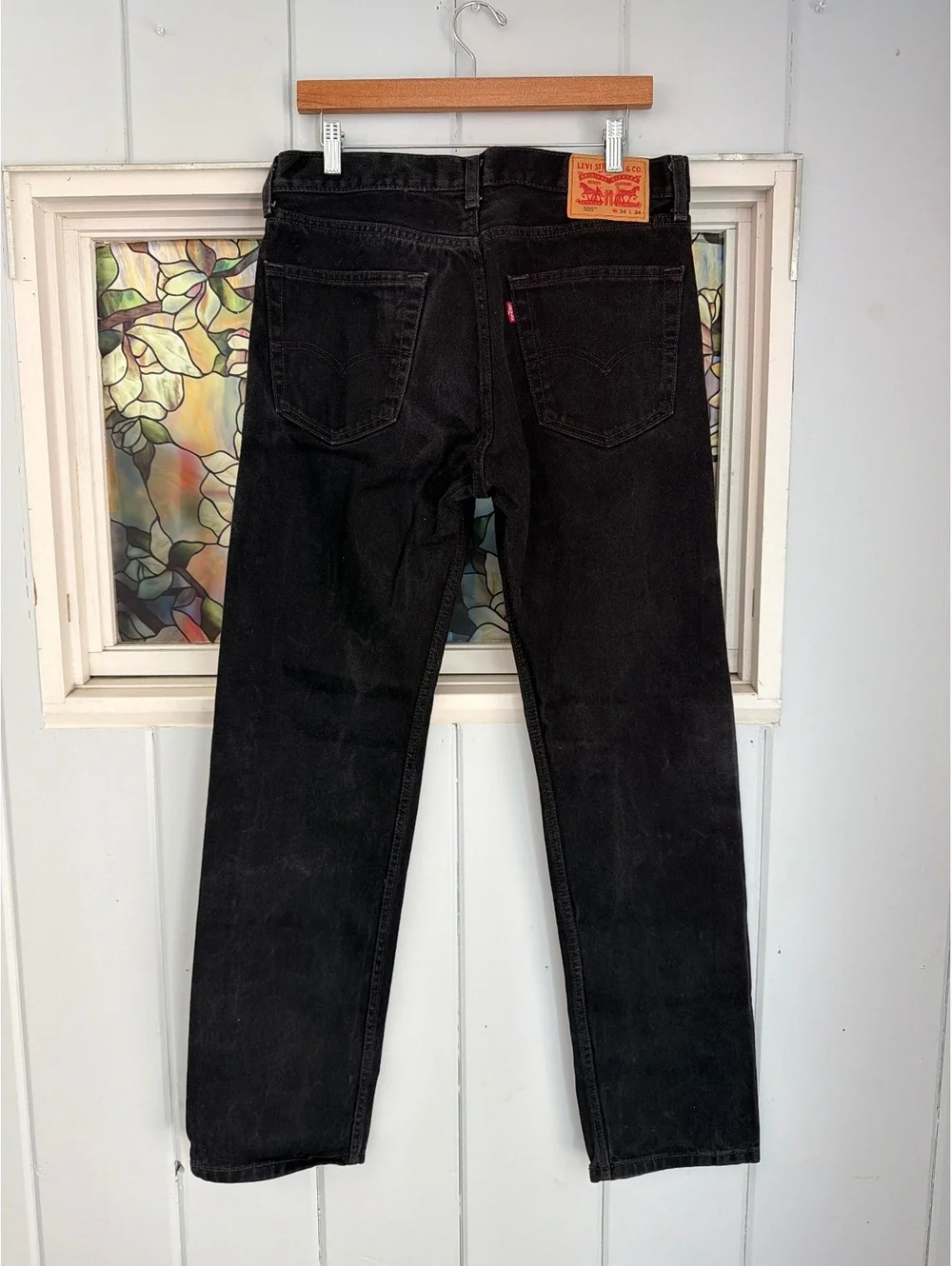 Men’s Levi's 505 Black Denim Jeans W34 L34